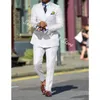 Eleganta kostymer för män Slim Fit Lapel Double Breasted 2 -stycken Formell affärsbehållare Wear Weddos Disum Homme 240412