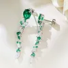 Stud -oorbellen 2024 S925 SILVERSTIJL DAGELIJKSE veelzijdige 7 9 mm ovale grootmoeder Green Diamond voor vrouwen