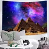 Tapestries Heilig Pyramid Tapestry Egypte sterrenhemelige muur ophangen voor woonkamer slaapkamer slaapkamer huisdecoraties