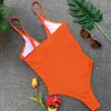 Женские купальные костюмы апельсиновый бикини, купальный купальник, некачественные женщины 2024 Тенденция монокини бразильская пляжная одежда бикини