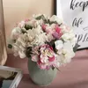 Decorative Flowers Hydrangea For Artificial Flower Green Plants Room Home Decor Handicrafts Fake Wedding Party Decorations