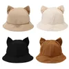 Bérets Unisexe Fisherman Hat Kitten Eart Bodet For Girls Polydold Cartoon Thème HXBA