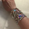 Bangle Colorful Crystal Belly Dance Armband Handtillbehör Performance Show Geometric Rhinestone for Women