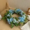 Decoratieve bloemen blauw valse bloemkrans voordeur decoratie decor slinger Garland Xmas Cottage Farmhouse Bulk voor kransen