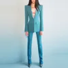 Ternos femininos Blazers S/S Star Hot Diamond One Button Santão Defina duas peças