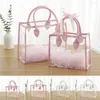 Enveloppe cadeau PVC Sac de haute qualité transparente imperméable Handlehold Packaging Tote Sac à provisions pratiques de grande capacité