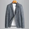 Men's Suits Man Spring Summer Male Blazer Luxury Breathable Mesh Casual Grey Men Fashion Slim Fit Plus Size 4XL