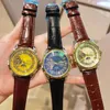 Luxury Gold Mens Watches Moon Phase Top Brand Fashion Men Mécanique STRAPE DE COURT