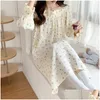 WOMENS ABBILETTA AUTOTUNG AUTOMENTO FRANCESE ELEGENTE NOTTE ALTRO VINTAGE FLORALE Square a manicotto lungo Sleeve Long Stile Princess Cotton Delivery Delivery A DHMDG