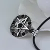 Colliers pendants vintage surnaturel noir rouge lucifer satan witch protect star amulelet pentagram collier bijoux hommes femmes