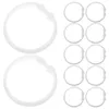 Duschgardiner 12st o-formade gardinkrokar stora bad draperi rostsäkra plastringar glidhängare (vit)