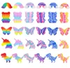 Tiedye Rainbow Butterfly Cubs Unicorn Dinosaur Spaceman Toy Toy Autism Besoin Special Needs Antistress Relever Fidget Toys Surprise3907336