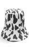 かわいいリバーシブル黒い白い牛のプリントパターンバケツ帽子男性女性サマーフィッシングハット2サイドフィッシャーマンキャップトラベルパナマ15833388
