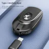 Rings Mini Keychain Power Bank 2 Output Interfaces 5V 1200mAh Backup Power Bank Retractable Plug Waterproof Phone Charging Accessories