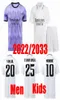 Kit de garoto Kit Benzema Jersey de futebol 22 23 Camisa de futebol juvenil Vini Jr Camavinga Alaba Hazard Asensio Modric Kroos Valverde Real Ma5042683