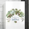 Green Nature Christmas Wall Clings Christmas Party Window Wall Decals, Merry Christmas Branches Stickers For Xmas Party Decor