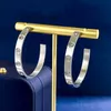 Titanium Steel 18K Rose Gold Earring Stud för kvinnor Utsökta Enkel mode Kvinnors designerörhängen smycken gåvor januari lyxantal örhängen örhängen