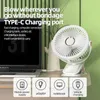 Ventiladores elétricos 8000mAh Camping Fan Recarregável Desktop Air Circulator Air Circulador sem fio Ventilador elétrico com fã de clipe de clipe de luz LED