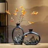 新しいチャイニーズスタイルの家の装飾ドライフラワーフーズ装飾品装飾用の樹脂花瓶