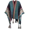 Dameskaap herfst en winter etnische sjaaltoerisme -website Red Cloak gekleed in Great Northwest Prairie Dual Purpose SHAWL Dikke deken