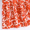 Girl's Dresses Fashion For 8-12Ys Kids Outfit Summer Vintage Orange Retro Print Cute Floral Print Daily Casual Holiday Vacation Party Dress Y240412