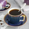 Tazze classiche di linea astratta tazza di caffè in ceramica tazza di moda modella pattern pomeriggio