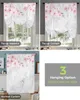 Marble Peach Pink Flower Window Curtain for Living Room Roman Curtains for Kitchen Cafe Tie Up Short Drapes