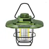 Portable Lanterns Led Cam Lamp Retro Hanging Tent Waterproof Dimmable Lights Build-In Battery Emergency Light Lantern For Outdoor Drop Dhnik