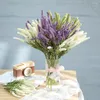 装飾的な花2PC人工福音ムルガレバルガアグラスフォーム穀物の花の結婚式の流れアレンジメントホームテーブル花瓶の装飾毛皮の装飾