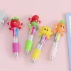 Penne 24pcs/lotto cartone animato mini ballpoint penne 4 colori penna kawaii sea horse cactus cibo amore ali per bambini