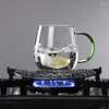 Vinglas Söt tecknad djur kopp kaffemuggar tredimensionell modellering kreativ juice mjölk flera stilar färgat glas te