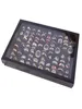 Botte di gioielli sacchetti di velluto 100 slot anelli per anelli di display scatola vetrina porta vassoio per vaschette di organizzatore con coperchio lxhjewe88824486