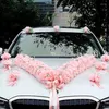 Fiori decorativi fiore artificiale rosso/rosa per decorazioni per auto da matrimoni decorazioni da sposa in seta per la maniglia della porta