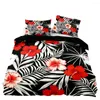 Yatak Setleri Latin Stil Nevresim Kapak Kalitesi Seti Yastık Kılıfı ile Tropikal Çiçekler Çift İkiz Boyut