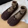 Scarpe casual Danxuefei Wool Wool Ballet Slip-On Ballet Flats Round Toe Leisure Soft Comfort Espadrilles for Women 2024 Autumn