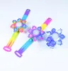 Fingertip arc-en-ciel Gyro Toys Party Favor LED LUMINGBAND SILICONE REBOUND PUSH PUSH BULLE BRACELET Watch Anti-Stress Toy XX7371219