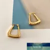 2024 new Vintage Gold Jewelry Tarnish Free 316L Stainless Steel 18k Gold Plated Bold Geometric Trapezoid Oval Square Design Hoop Earring Factory price expert desigw