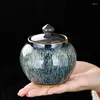 Storage Bottles Chinese Vintage Ceramic Tea Box Portable Candy Jar With Lid Household Dried Fruit Coffee Bean Medicinal Herbs Sealed