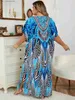 Basic Casual Dresses 2023 Leopard Print Kaftan Dresses for Women Plus Size Summer Beach Swim Cover Up Loose Fit Resort Wear Maxi Dresses Q1415 T240412