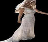 Vintage 2021 Berta Robes de mariée sirène en dentelle complète Vandes nuptiales V manche de casquette Bohemian Beach Garden Custom Made Vestido de N8106510