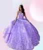 Светло -пурпурные vestido de 15 Anos Quinceanera платья 2022 Butterfly Applique Sweet 16 Quince XV PROM Gowns8652715