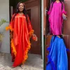 Vêtements ethniques Plus tailler les robes longues africaines pour femmes traditionnelles Nigeria Couleur solide robe Caftan Abaya Musulman Robe Femme Vêtements