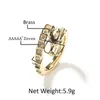 Hip Hop 5A CZ Stone Paved Bling Iced Out Dragon Head Adjustable Size Open Finger Rings for Men Rapper Jewelry Gift240412