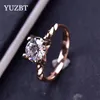 Yuzbt Solid 18K Roségold ausgezeichneter Schnitt 1 Diamanttester vorbei d Farbe Kuhkopf Ring Hochzeit Schmuck240412