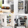 Kitchen Storage 3pcs Magnetic Rack Spice Jar Organizer Refrigerator Shelf Removable Tray No Drilling Tableware Holder Accessories