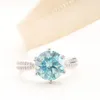 Cluster Rings 1/2/3 Natural Color Moissanite Silver Ring Sparkly Luxury Wedding Diamond Band 925 Sterling Jewelry GRA