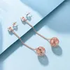 Bengelen oorbellen als taart 18k rose goud vergulde sterling zilveren zirkoon inleg aromatische etherische olie verspreid vrouwen sieraden