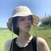 Berets Koreanische INS-Schnürfischer Hut Frauen Blogger Leicht windbrebes windprofis Seil Sonnenschild Becken Sonnenschaufel Caps