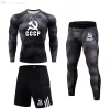 Pants Men CCCPT shirt Longsleeved Top Running pants Compression Clothing Bodybuilding TShirt Sport leggings rashgard male tracksuit