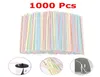1000 Pcs Plastic Straws For Drinking Bar Party Supplies Flexible Rietjes Cocktail Colorful Striped Disposable Straw Kitchenware 221366337